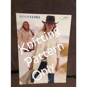 New Sirdar 8443 Denim Ultra Jacket Waistcoat Sweater Vest Knitting Pattern